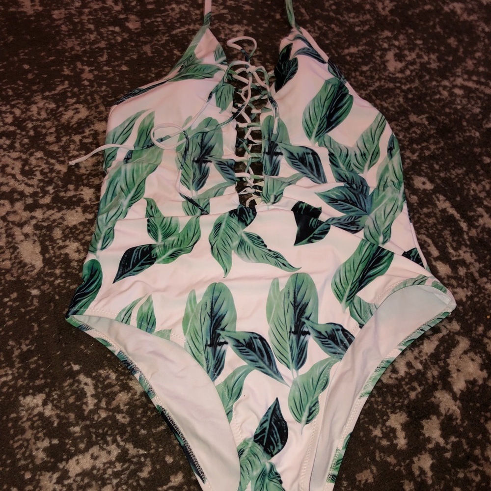 So sexy lace up one piece swim suit